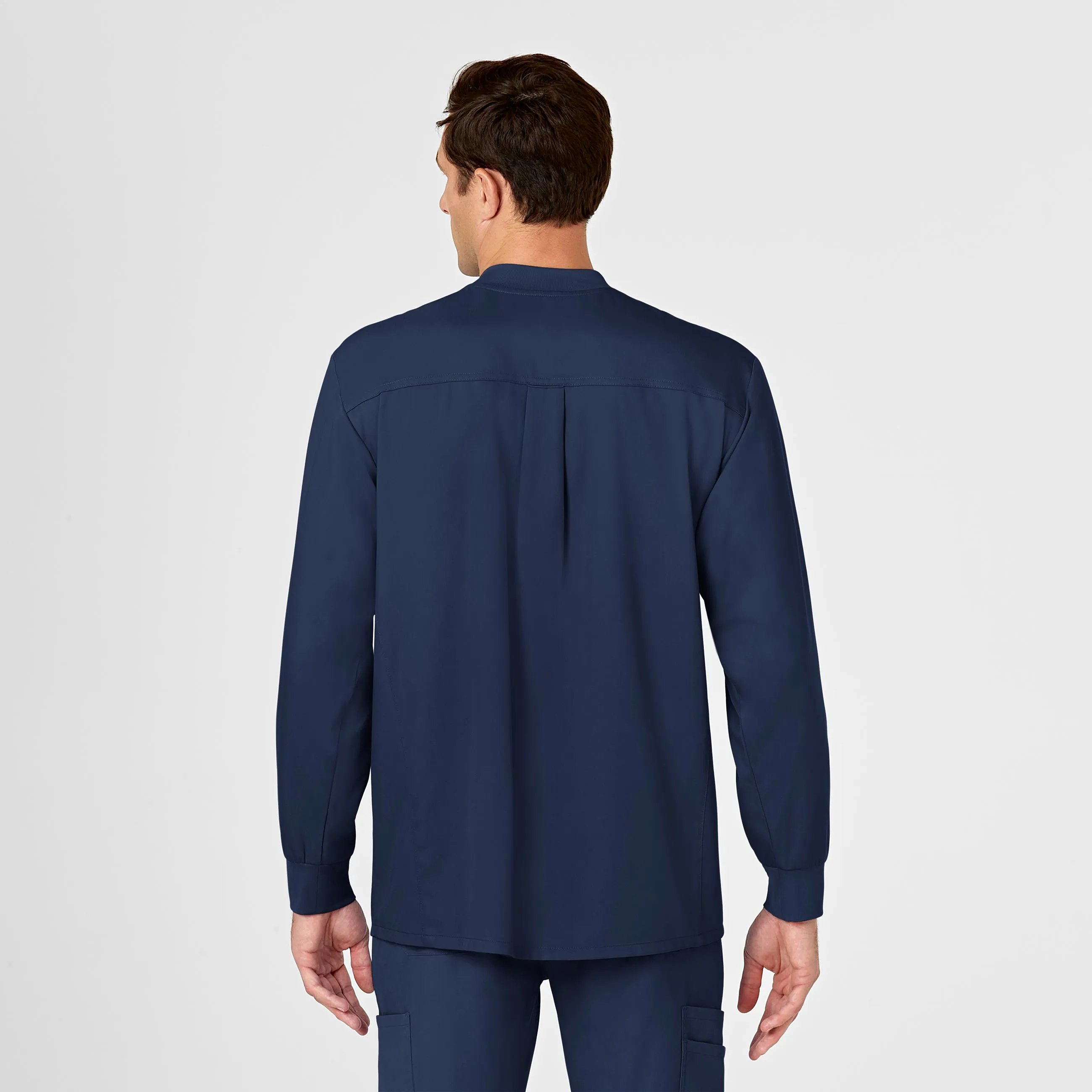 PRO Men's Snap Front Scrub Jacket - Navy