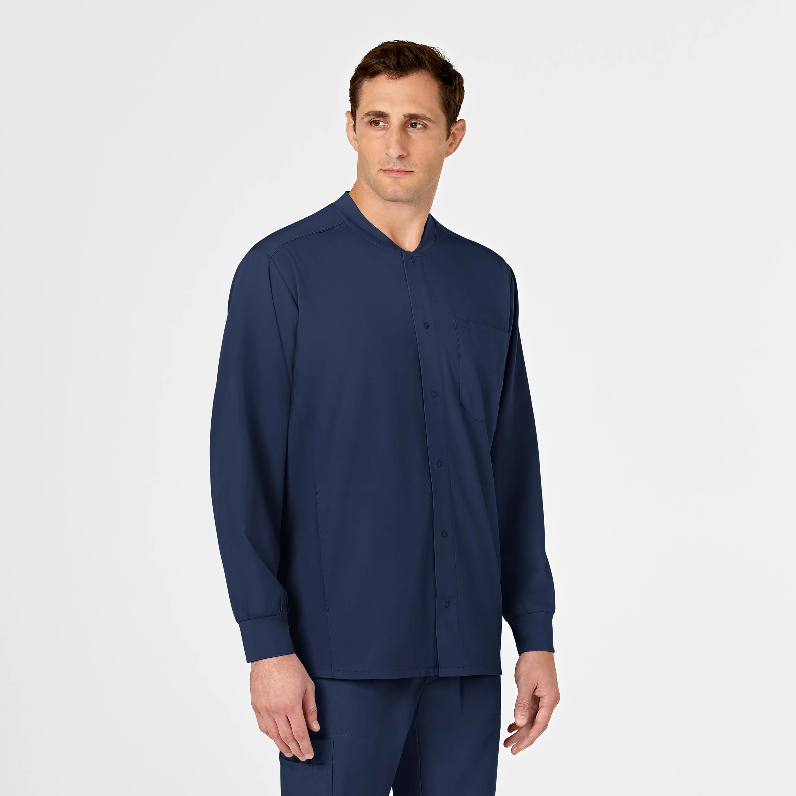 PRO Men's Snap Front Scrub Jacket - Navy