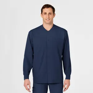 PRO Men's Snap Front Scrub Jacket - Navy