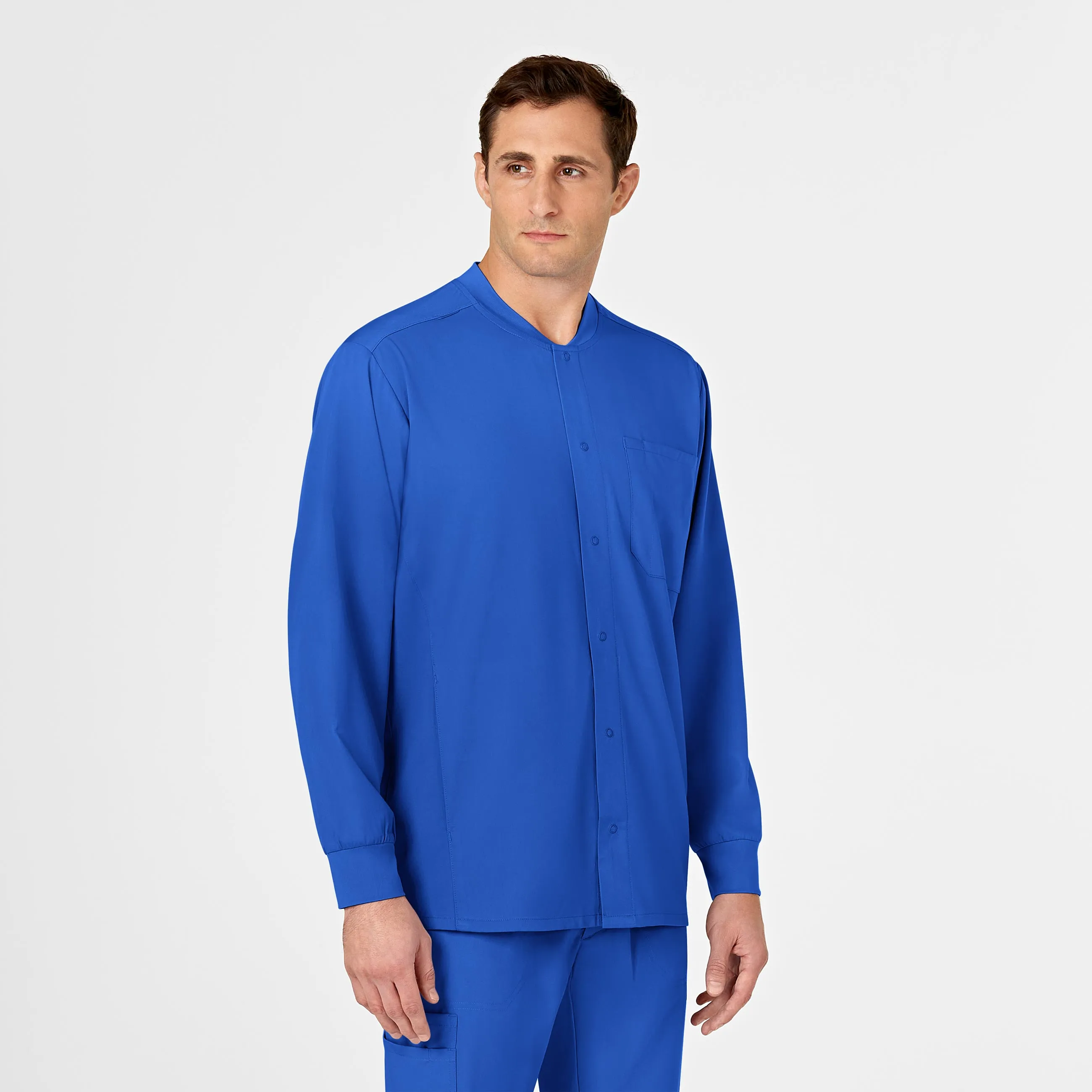 PRO Men's Snap Front Scrub Jacket - Royal