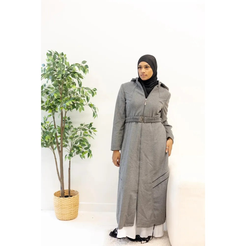 SALE Outerwear Floor Length Longline Belted Modest Abaya Trench Coat