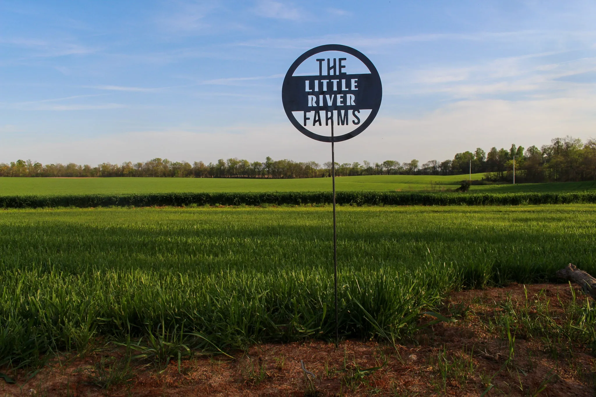 The Little River Farms Garden Stake -  Custom Metal Farm Name Garden Art, Personalized Homestead Sign, Modern Yard Decor