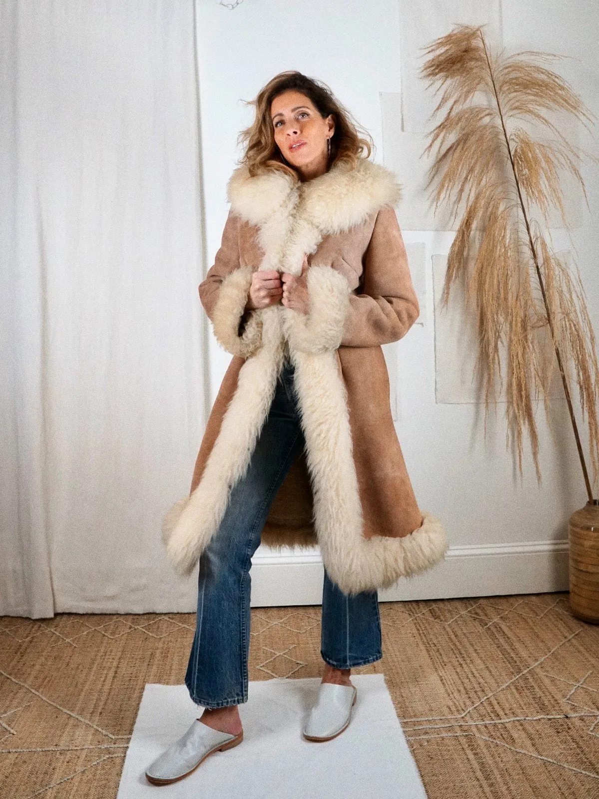 Vintage 70's Fluffy Sheepskin Fur Coat