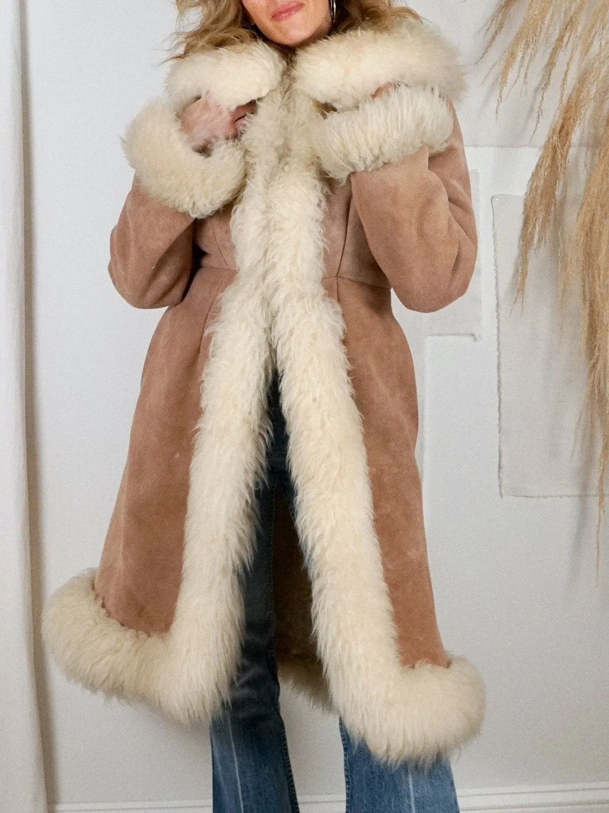 Vintage 70's Fluffy Sheepskin Fur Coat