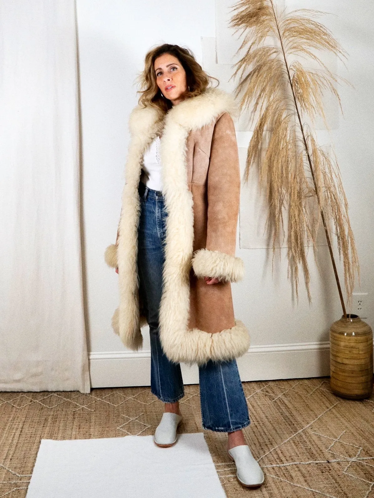 Vintage 70's Fluffy Sheepskin Fur Coat