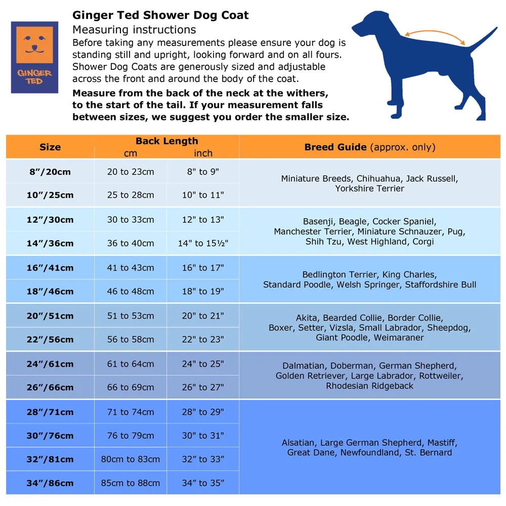 Waterproof Shower Dog Coat with Warm Lining