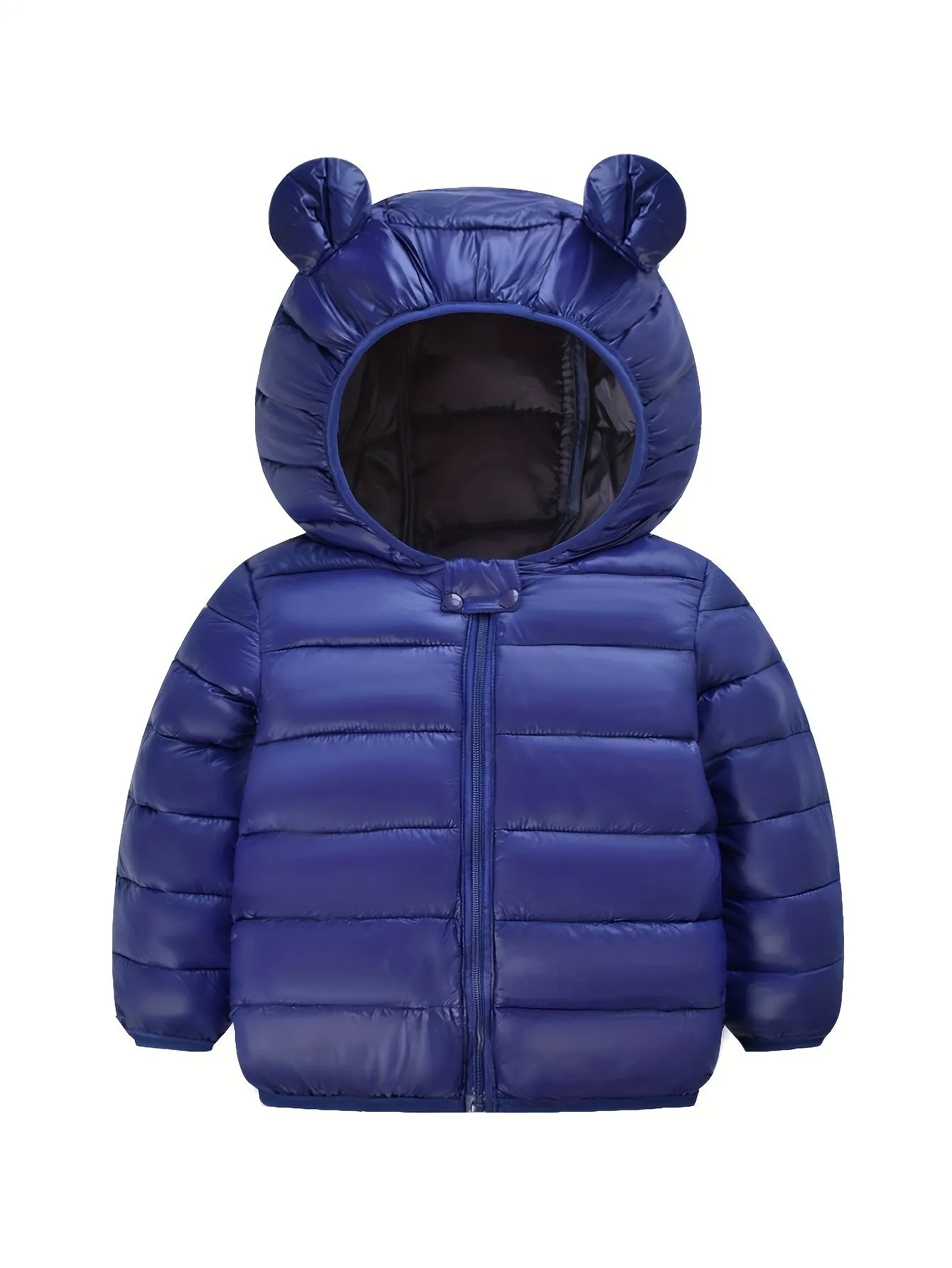 Winter Warmth Boys Puffer Jacket - Soft, Comfortable, and Windproof with Zipper and Hood - Machine Washable, Polyester Fiber Fill, and Nylon Lining