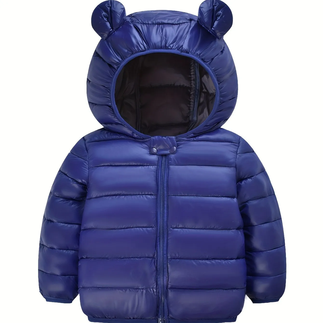 Winter Warmth Boys Puffer Jacket - Soft, Comfortable, and Windproof with Zipper and Hood - Machine Washable, Polyester Fiber Fill, and Nylon Lining