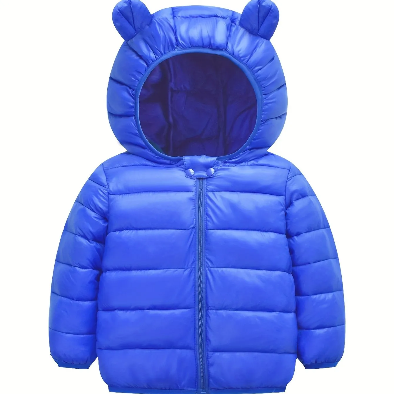 Winter Warmth Boys Puffer Jacket - Soft, Comfortable, and Windproof with Zipper and Hood - Machine Washable, Polyester Fiber Fill, and Nylon Lining