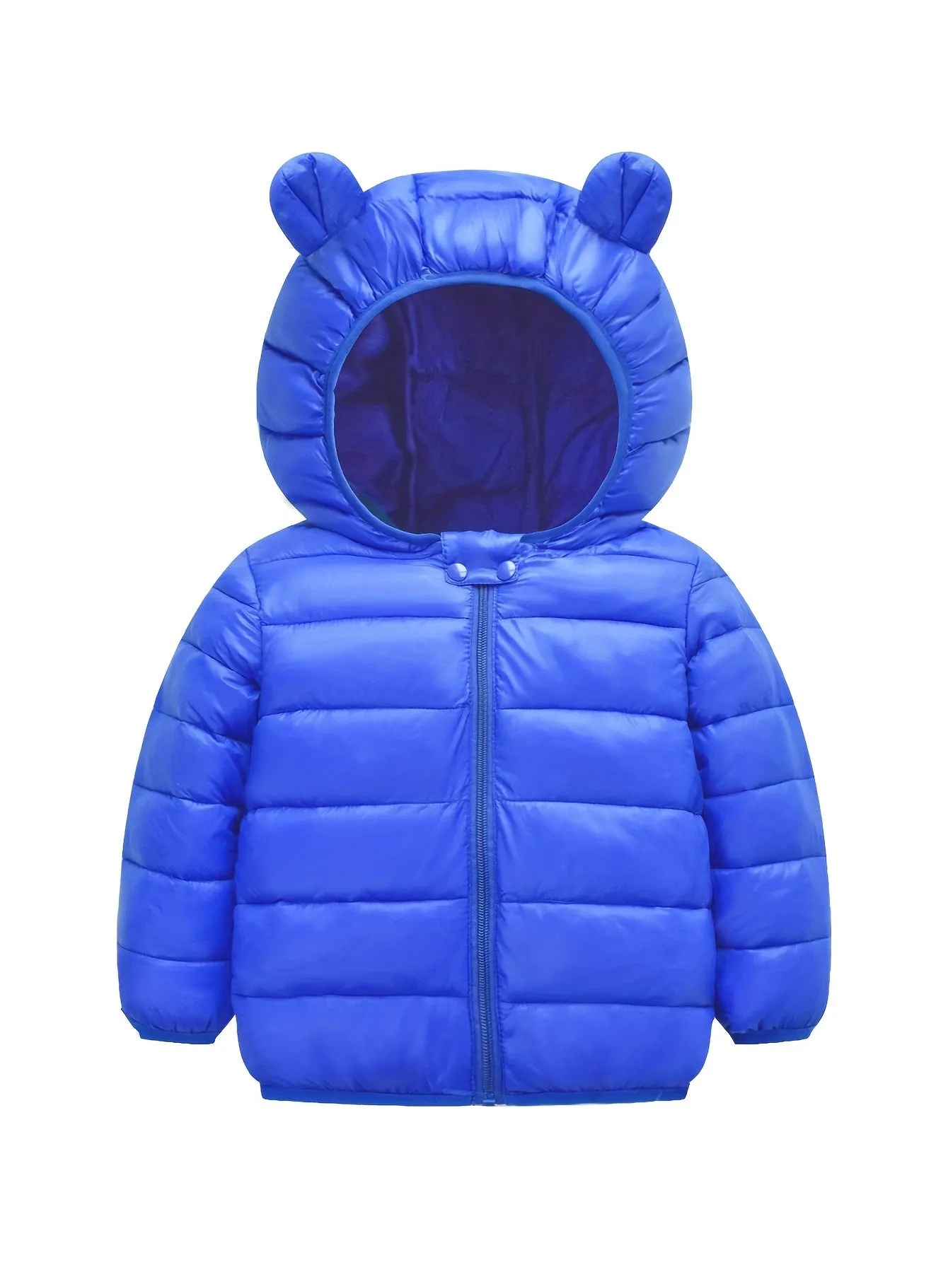 Winter Warmth Boys Puffer Jacket - Soft, Comfortable, and Windproof with Zipper and Hood - Machine Washable, Polyester Fiber Fill, and Nylon Lining