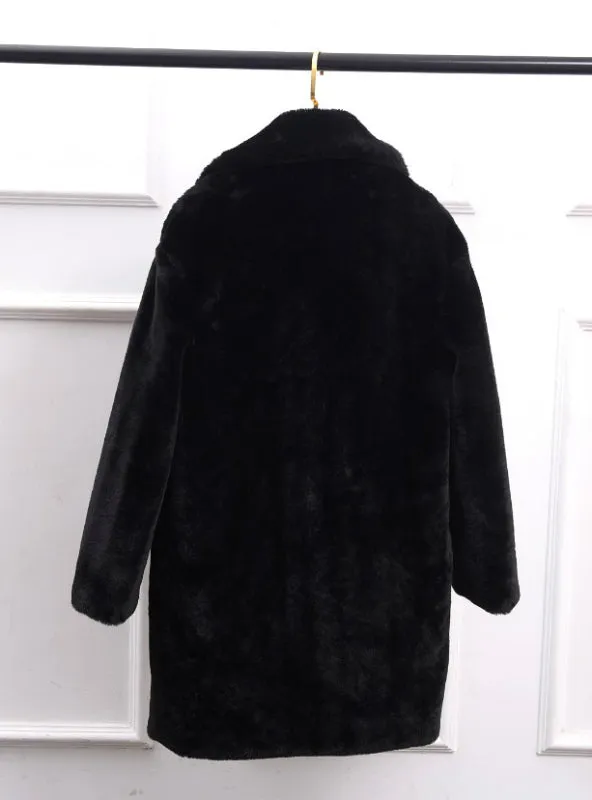 Women Fur Coat Imitation Lambs Wool Winter Coat