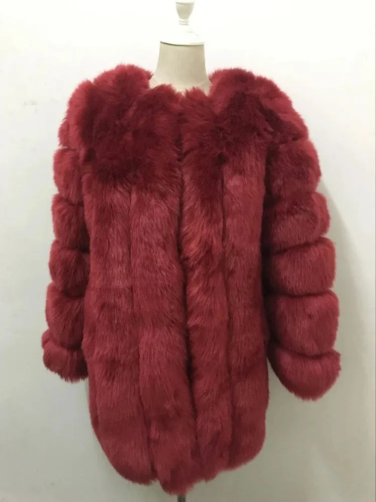 Women's Cozy Luxury Faux Fur Coat – Warm & Stylish