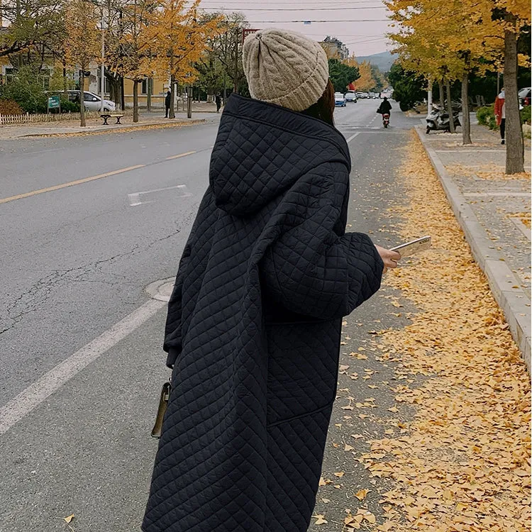 Women's Winter Coat, Long Coat for Women, Black Coat with Hoodie