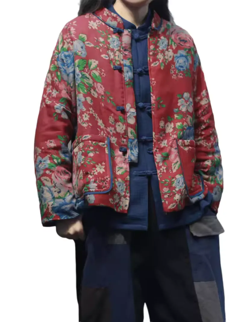 Women's Winter Wonderland Floral Loose Printed Coat